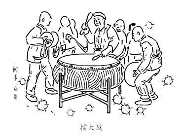 陕北民俗文化的简笔画图片